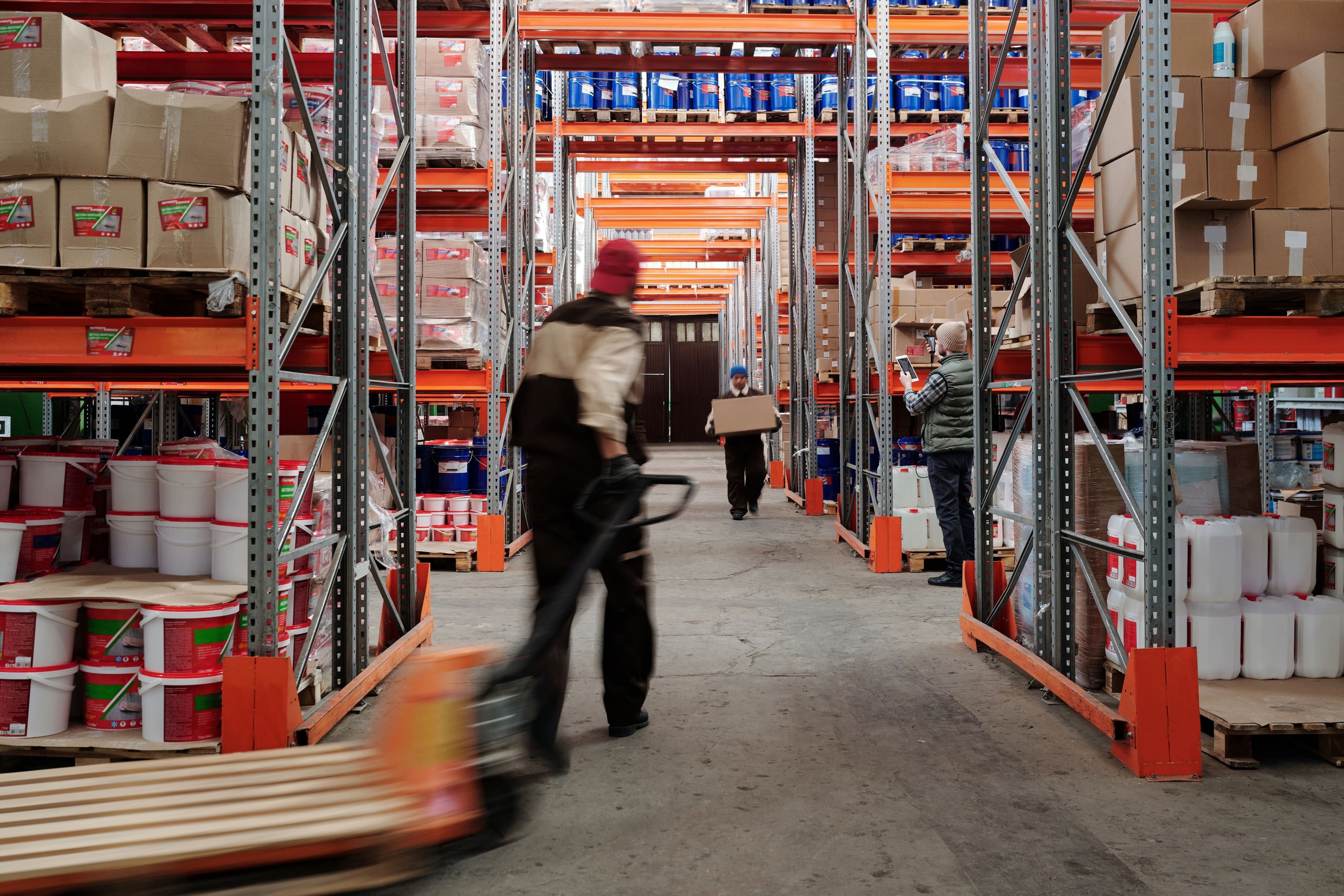 Distribution warehouse aisle